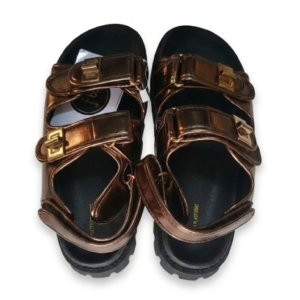 PrettyLittleThing Metallic Bronze Buckle Sandals