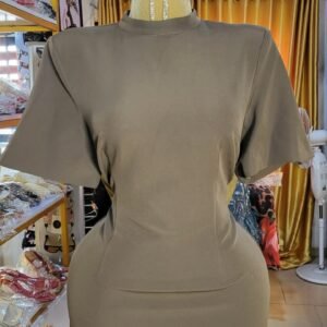 Woven Cinched Backless Mini Dress