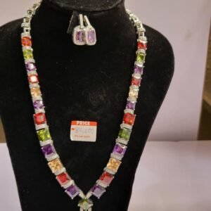 Tennis Earring and Necklace Set